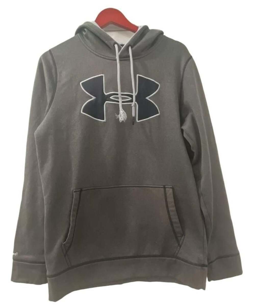 Under Armour Storm 1 Hoodie Size SM/P/P Gray Big Logo Loose Fit